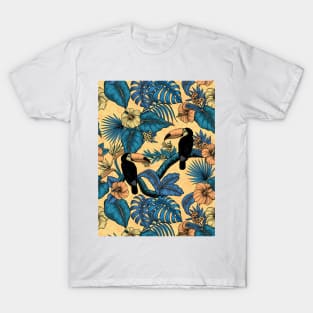 Toucan garden in blue and yellow T-Shirt